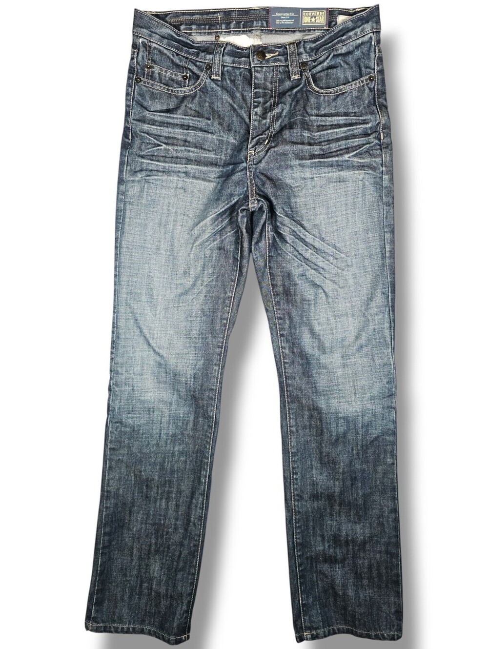 Converse Medium Wash Straight Leg Denim Jeans Y2K 2000s Skater Streetwear 30x32